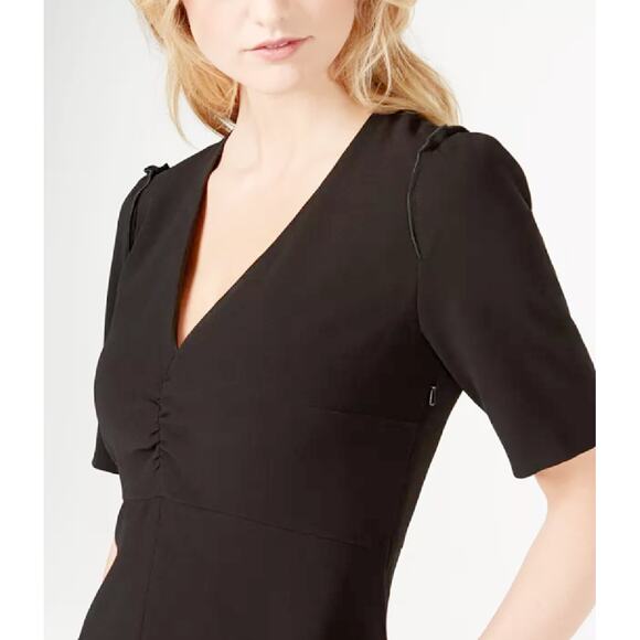 Max Mara Weekend Black Brenda Puff-Sleeve A-line Dress Size 8 US - Picture 5 of 13